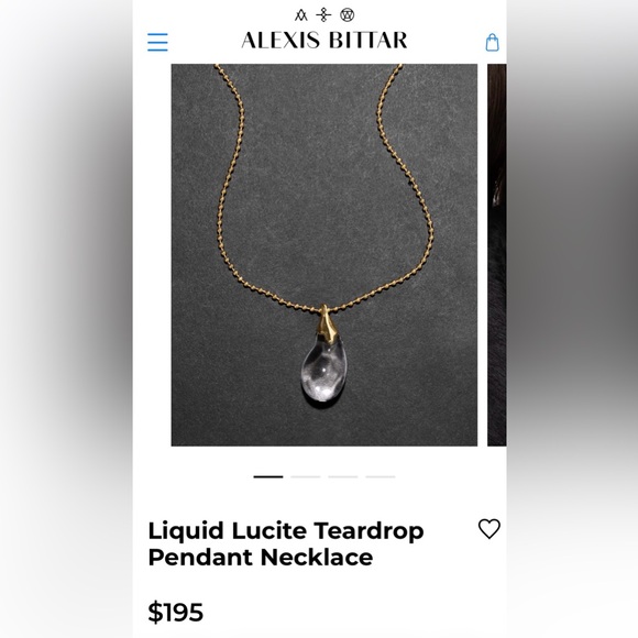Alexis Bittar Liquid Lucite Teardrop Pendant Necklace - Picture 5 of 5